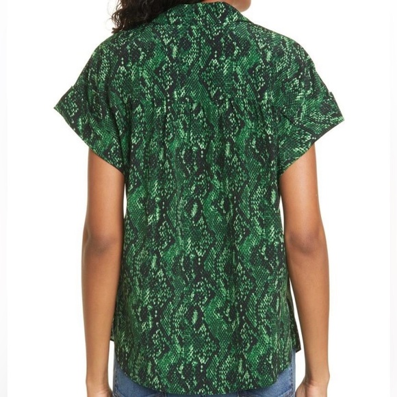 Veronica Beard Merci Python Print Silk Blouse Size 10 EUC - Picture 2 of 10